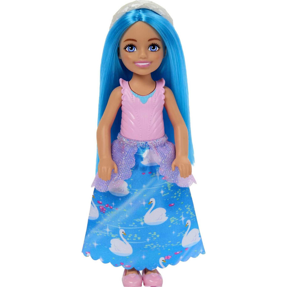 Barbie Dreamtopia Chelsea Royal Small Doll with Blue Hair  White Headb