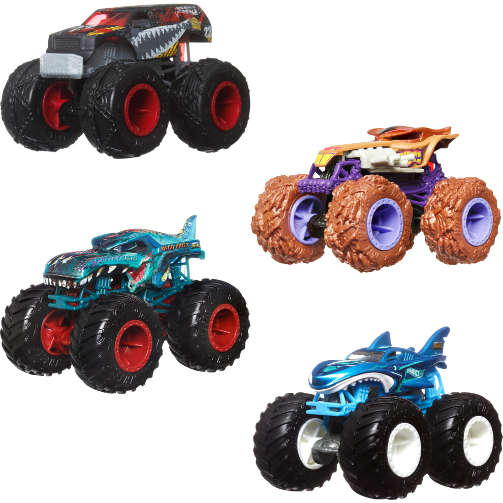 Hot Wheels Monster Trucks  1:64 Scale Monster Trucks Toy Trucks  Set o