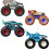 Hot Wheels Hot Wheels Monster Trucks, 1:64 Κλίμακα, Σετ 4, Γίγαντες Τροχοί, Αγαπημένοι Χαρακτήρες 5