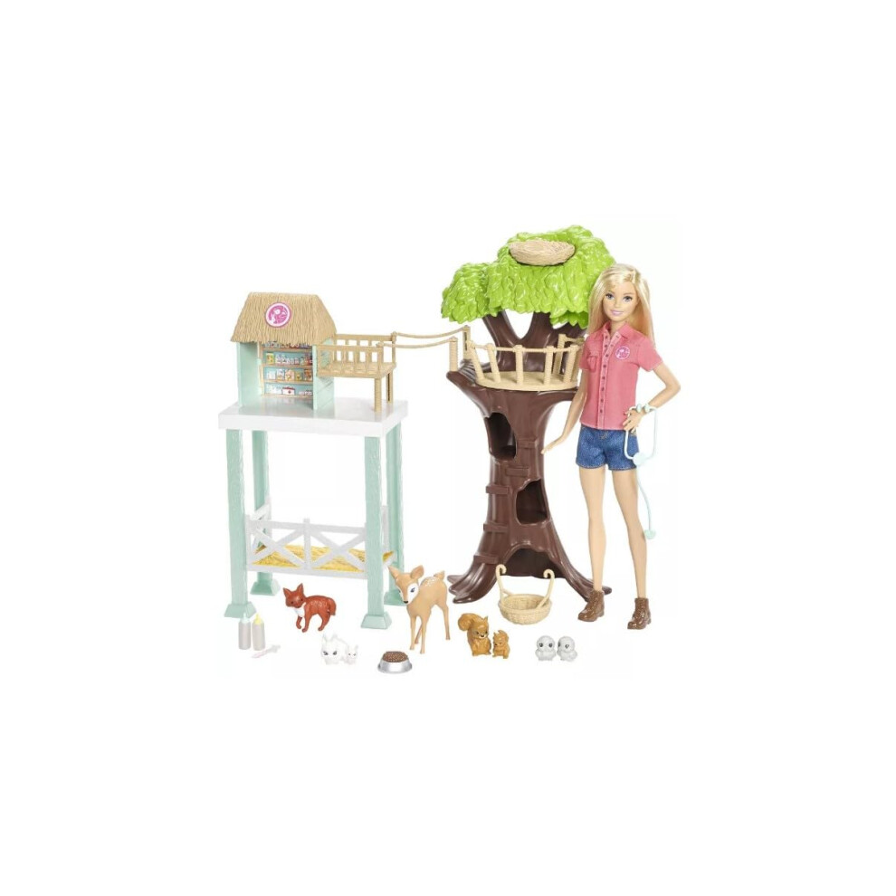 Barbie Doll (Animal Rescue Doll Deluxe Playset)  White