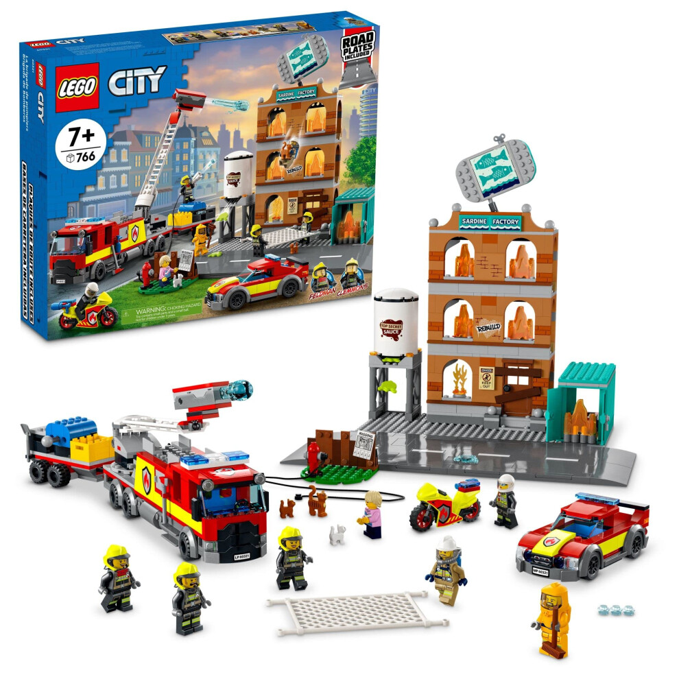 LEGO City Fire Brigade 60321 Building Set with Toy Fire Truck and Five