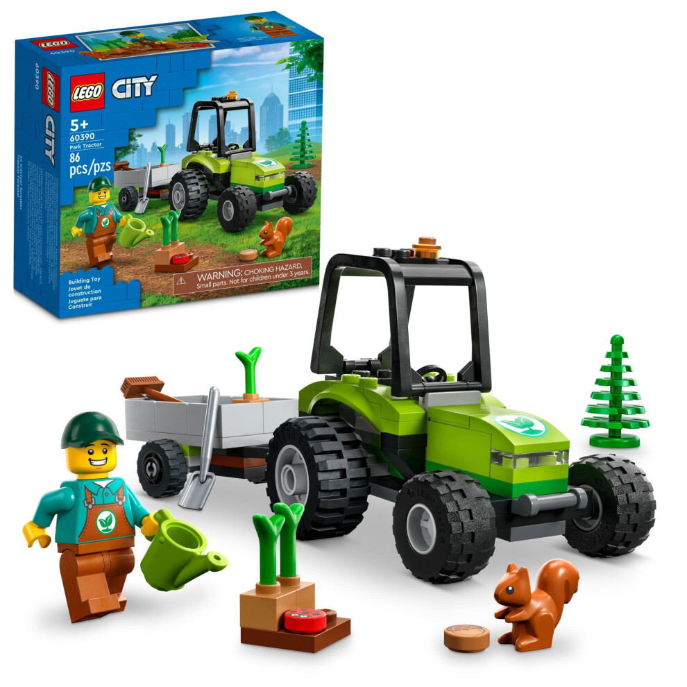 LEGO City Park Tractor 60390  Toy with Trailer for Kids Ages 5 Plus  F