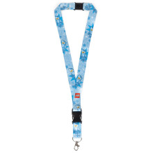 LEGO Lanyard Nekkoord voor sleutelhangers Afneembaar koord voor telefoonsleutels ID-badge met sluiting en snelsluiting Shark Guy