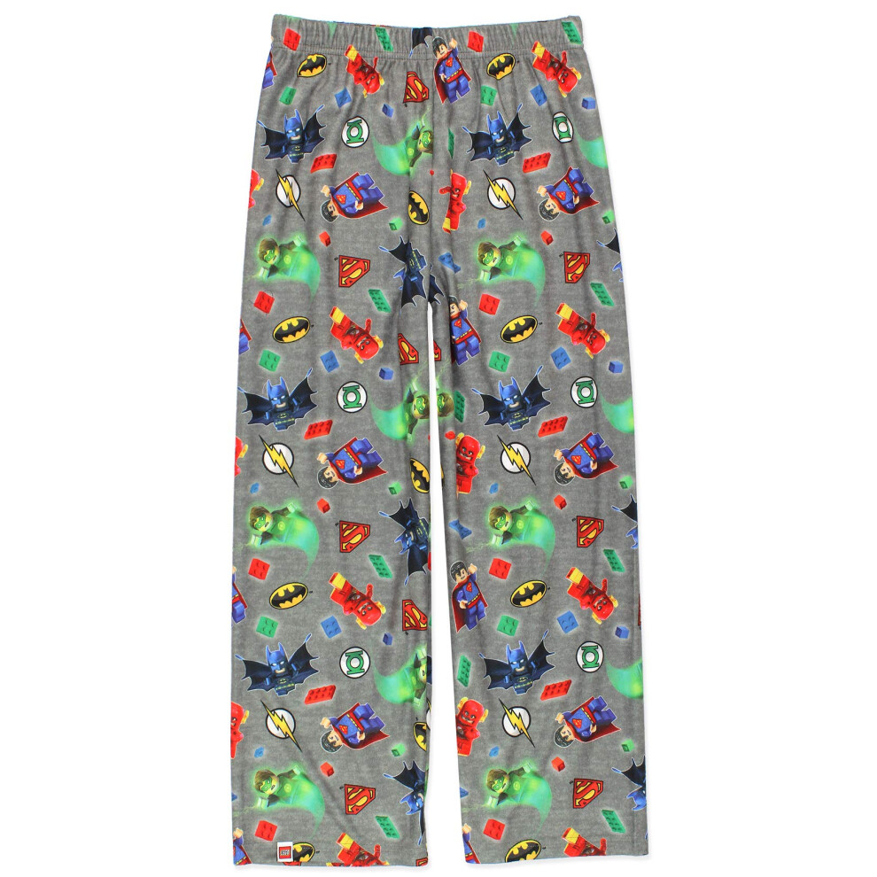 LEGO DC Super Heroes Kids Flannel Lounge Pajama Pants (4-5  Gray)