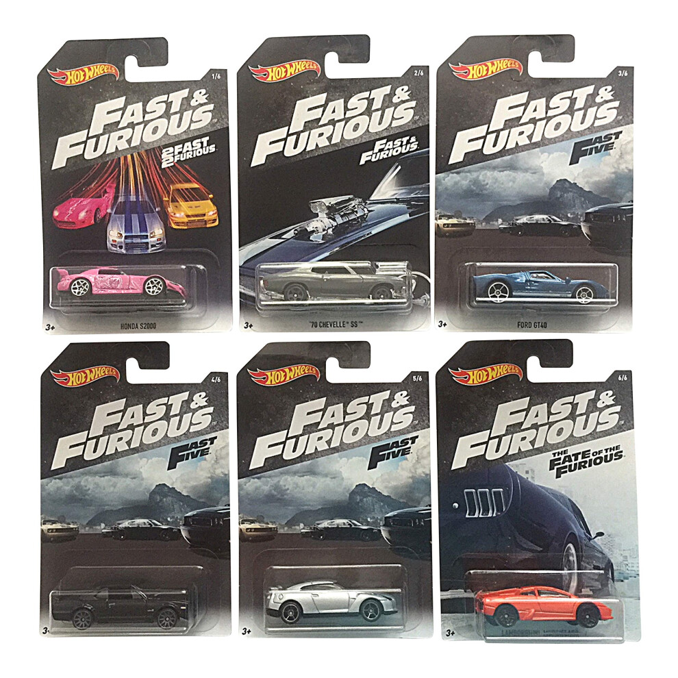 Hot Wheels Fast & Furious Bundle of 6 Cars from Fast & Furious  2 Fast