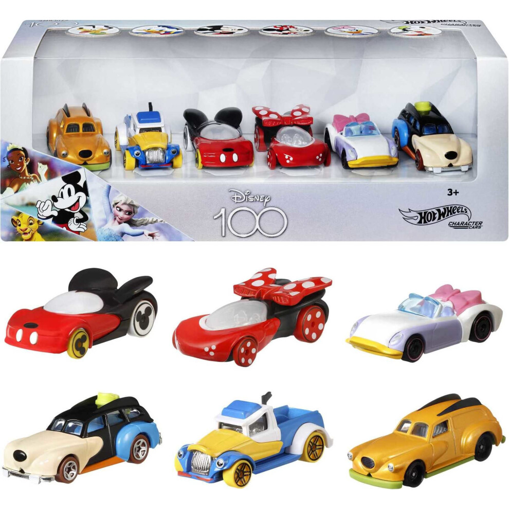 Hot Wheels Mattel Disney Character Cars  6-Pack 1:64 Scale Toy Cars in