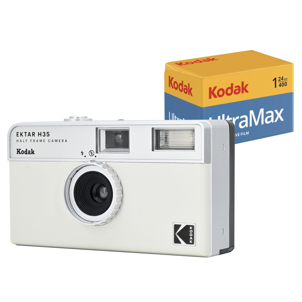 KODAK EKTAR H35 Half Frame Film Camera (Off-White) Bundle with Kodak U