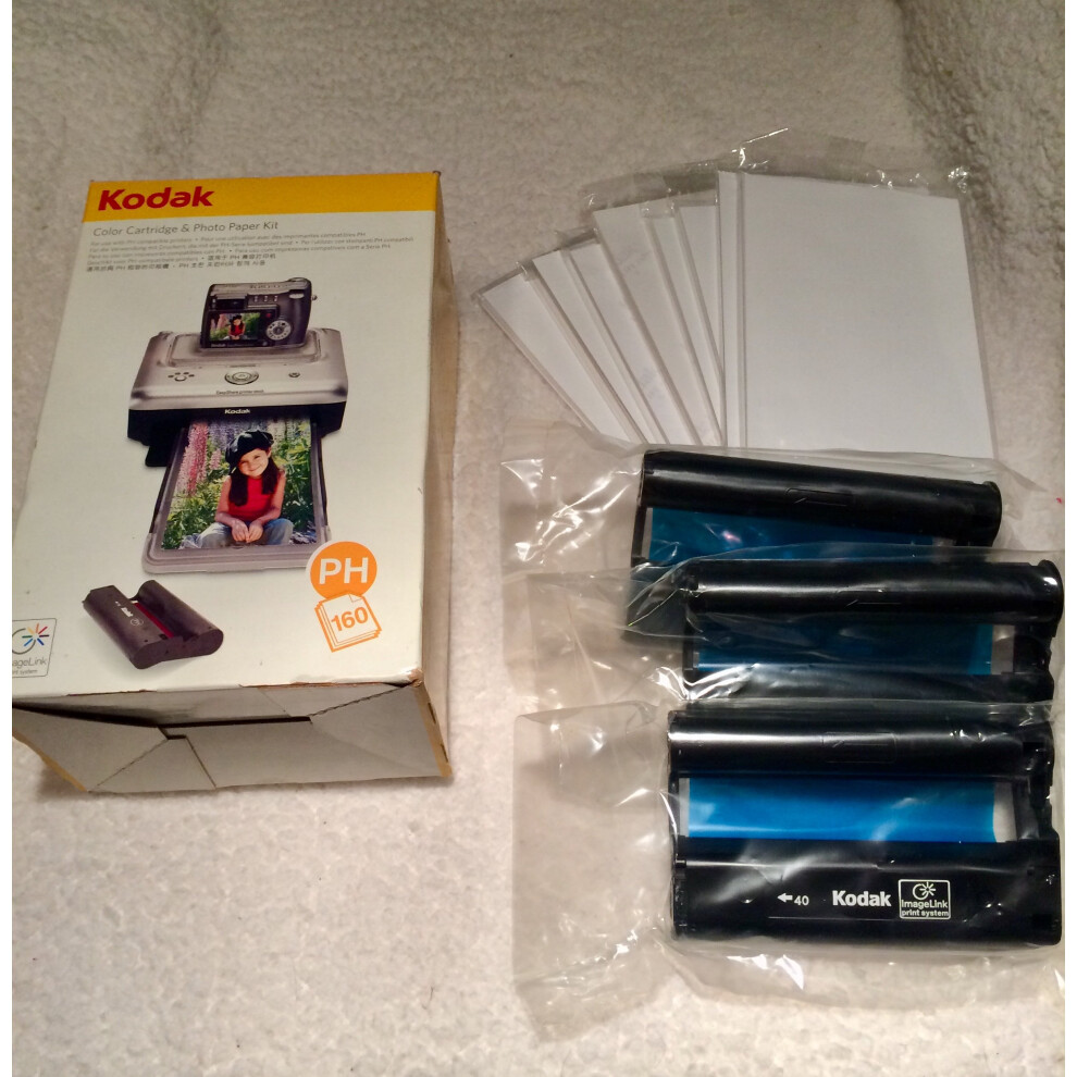 Kodak PH-160 EasyShare Printer Dock Color Cartridge & Photo Paper Refi