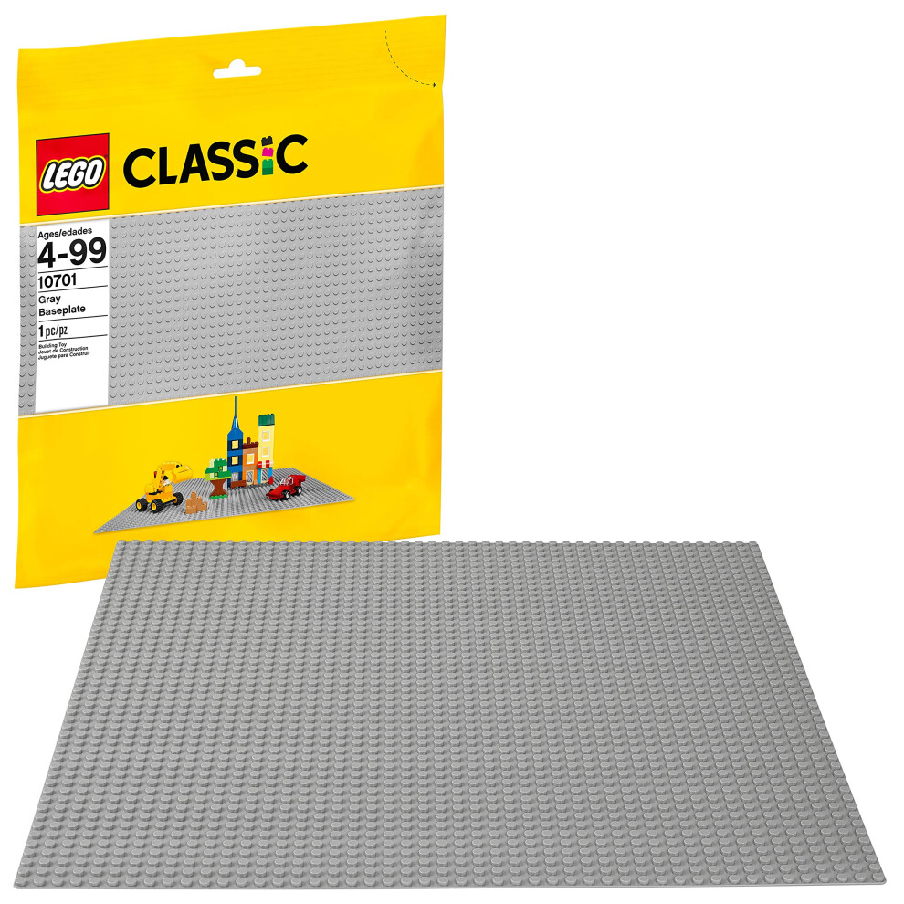 LEGO Classic Gray Baseplate 10701 Building Toy Compatible with Buildin