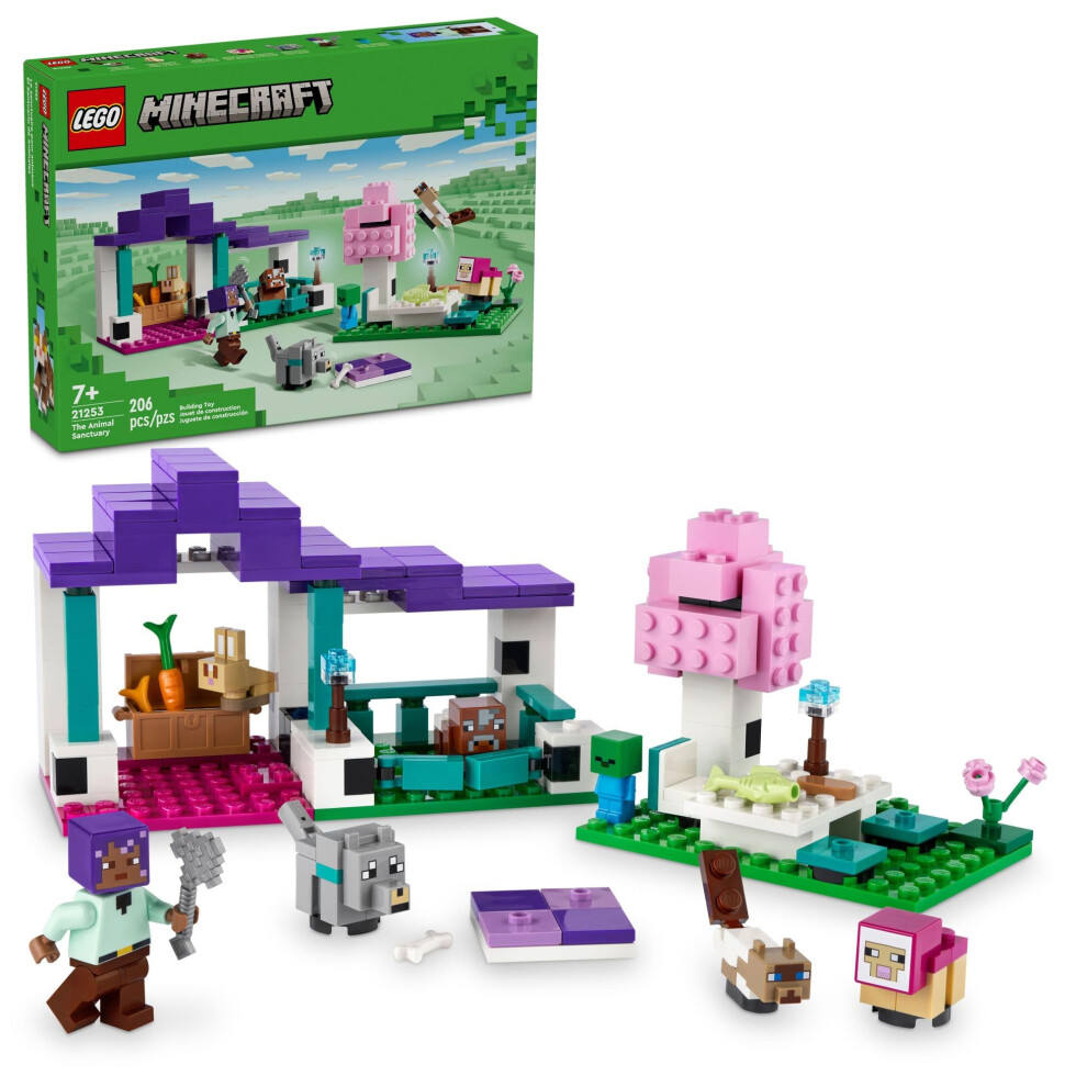 LEGO Minecraft The Animal Sanctuary Building Set  Gaming Toy for Girls