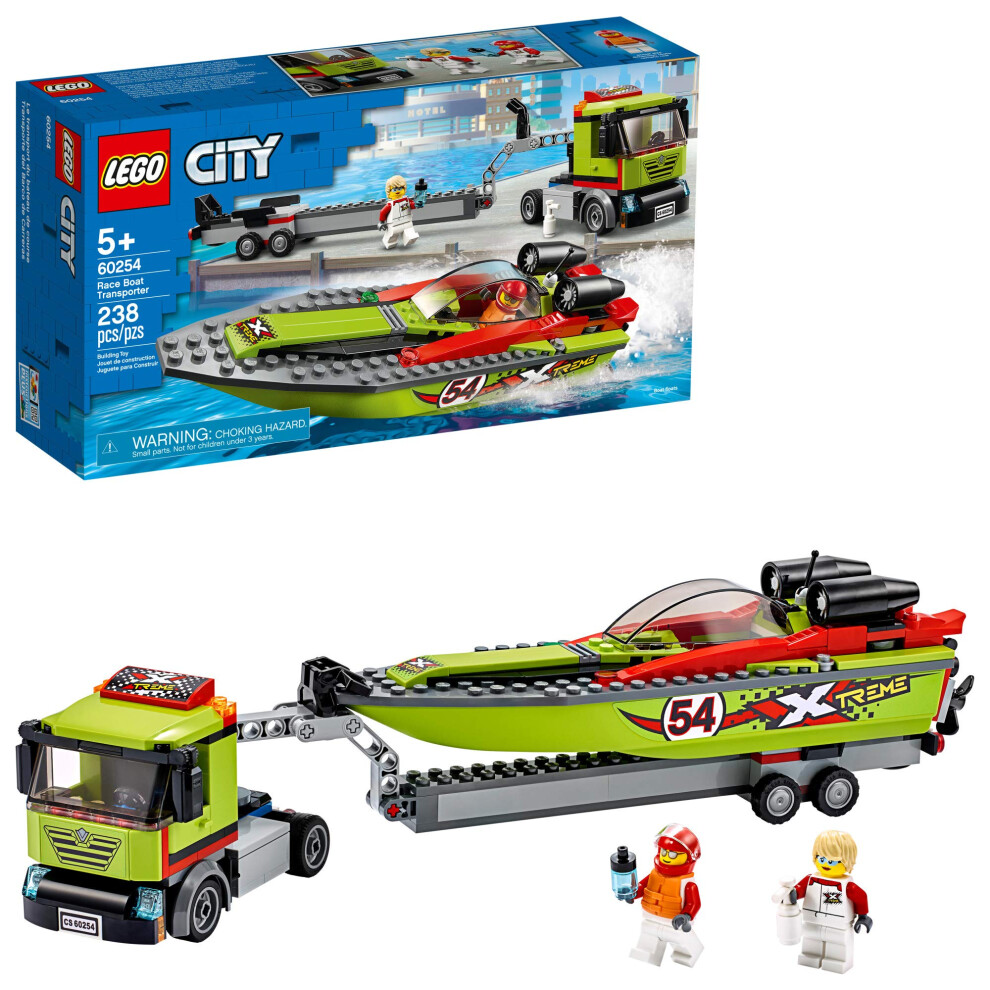 LEGO City Race Boat Transporter 60254 Race Boat Toy  Fun Building Set