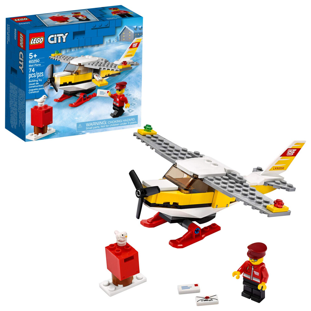 LEGO City Mail Plane 60250 Pretend-Play Toy  Fun Building Set for Kids