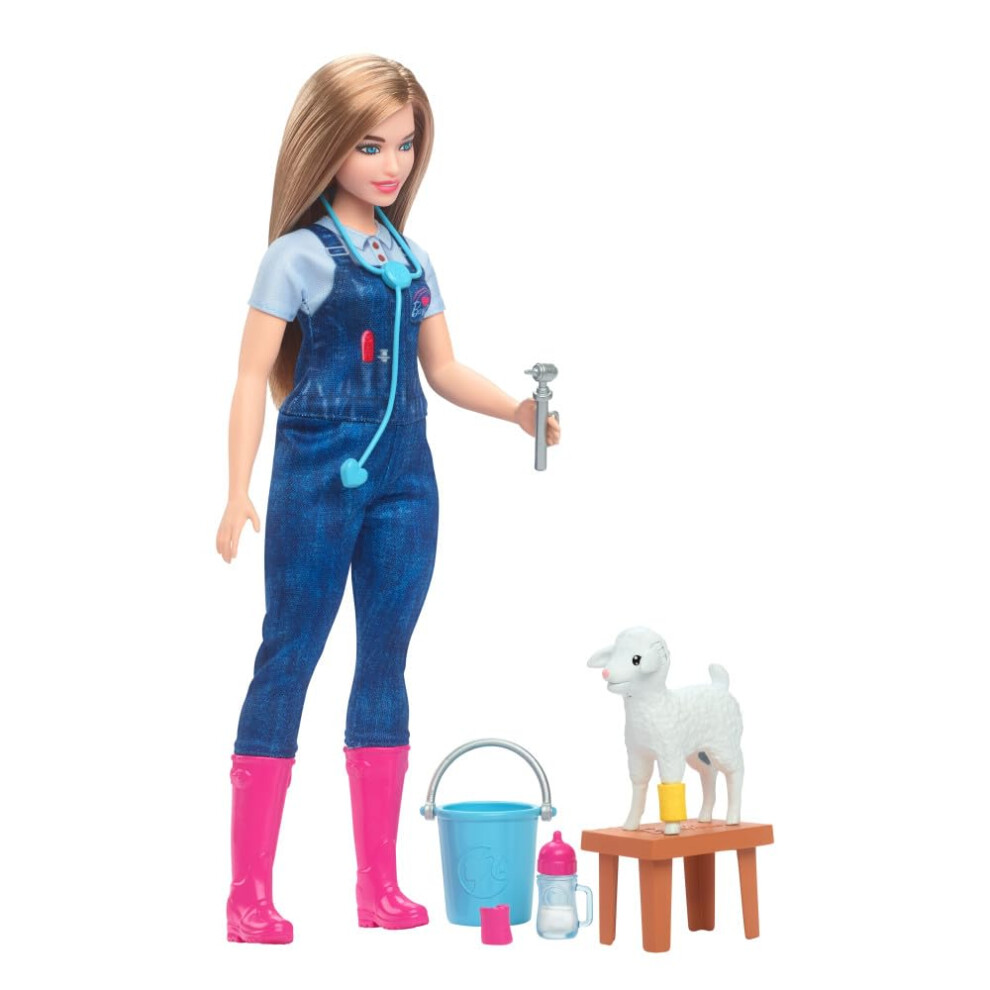 Barbie 65th Anniversary Doll & 10 Accessories  Farm Veterinarian Set w