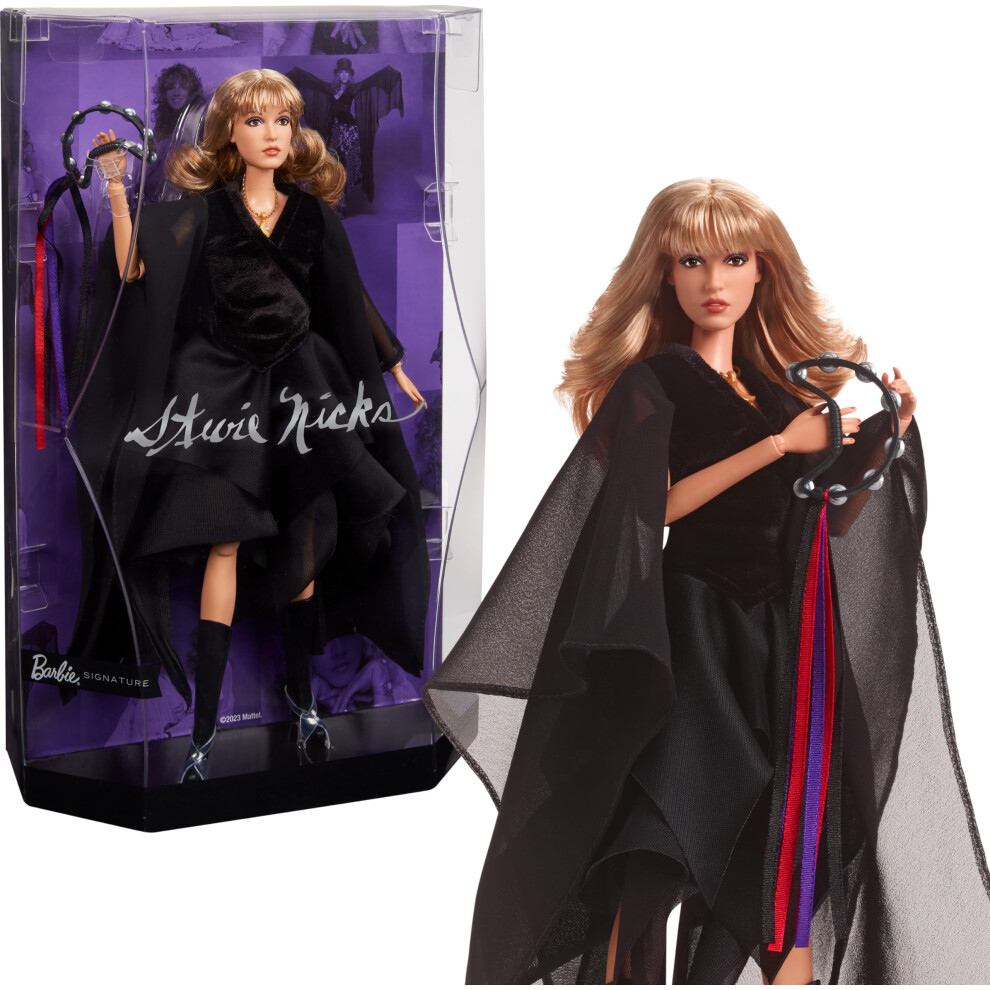 Barbie Music Series Doll  Stevie Nicks Collectible Wearing Velvety Bla