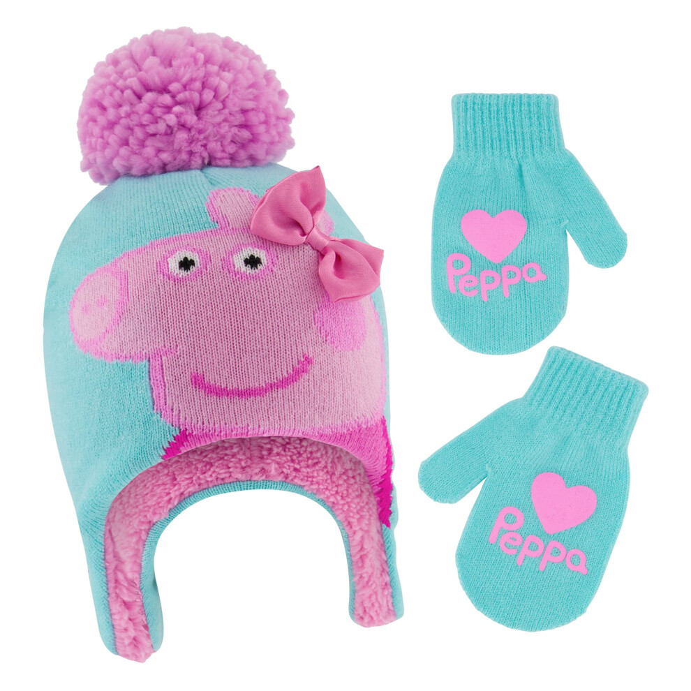 Hasbro Girls Winter Accessory Hat and Mittens Set  Peppa Pig Toddler B