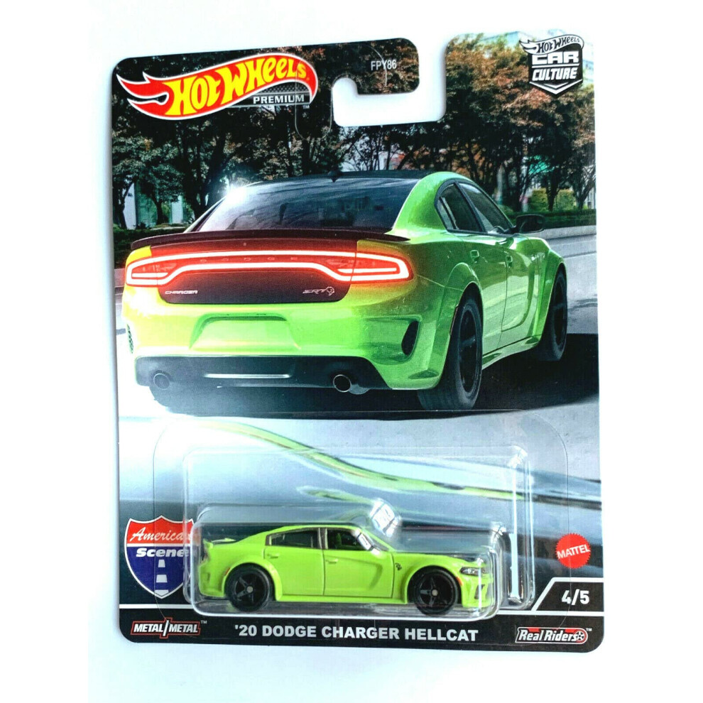 DieCast Hot Wheels 20 Dodge Charger Hellcat (Lime Green) - Car Culture