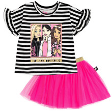 Barbie T-shirt och Mesh Tutu Svart/Rosa 14-16