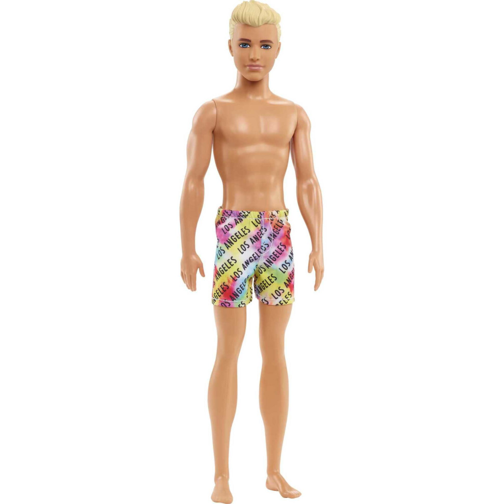 Barbie Ken Beach Doll with Blond Hair Dressed in Colorful Los Angeles-