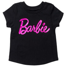 Barbie T-shirt för små flickor, svart/rosa 4T