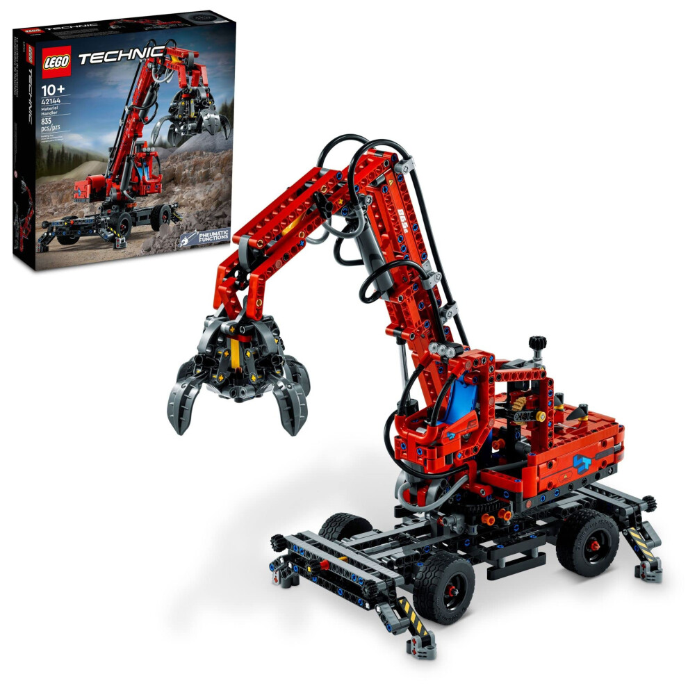 LEGO Technic Material Handler Crane 42144 Building Toy Set for Kids  B