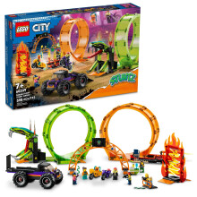 LEGO City Stuntz Dubbele Loop Stunt Arena 60339, Monstertruck Speelset met 2 Speelmotors