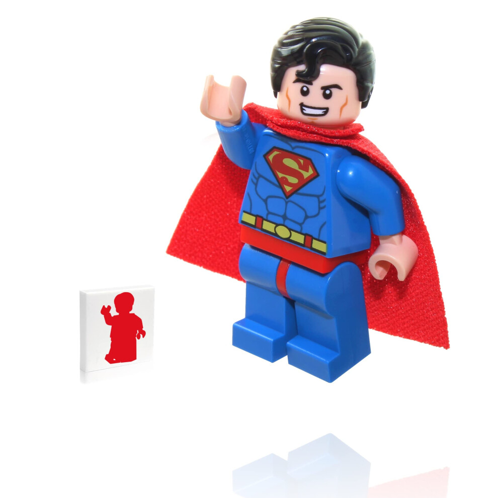 LEGO Super Heroes DC Minifigure - Original Superman (Red Eyes  Curl in