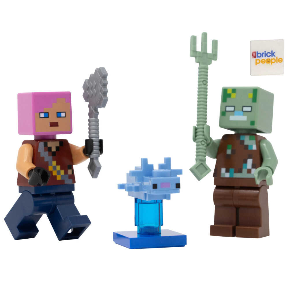 LEGO Minecraft: Adventurer with Drowned and Axolotl Combo Pack - 6+