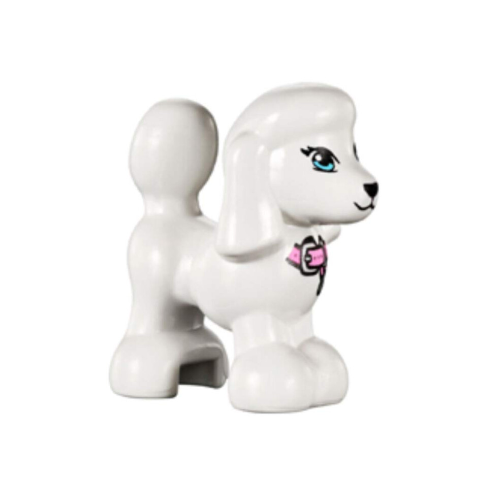 LEGO White Poodle Animal Minifigure W/Pink Collar Lady Tina