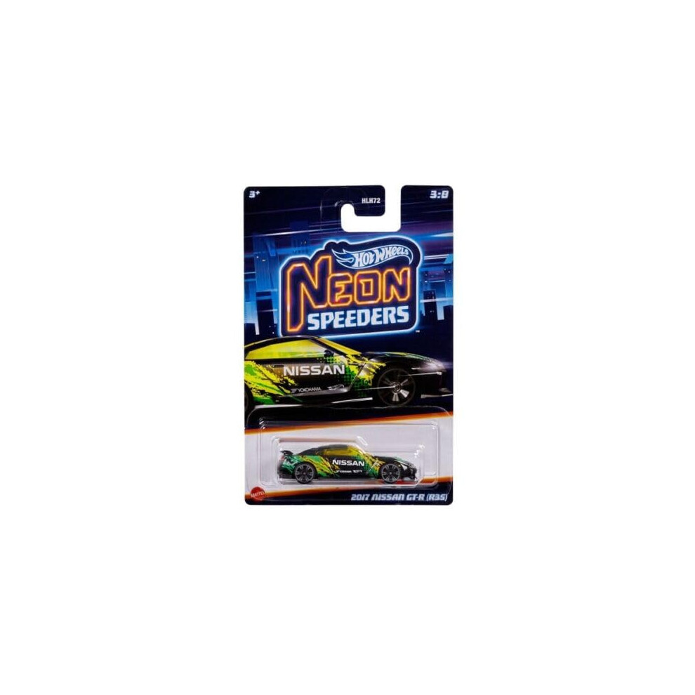 Hot Wheels Neon Speeders 1:64 Diecast (2017 Nissan GT-R (R35) 3/8)