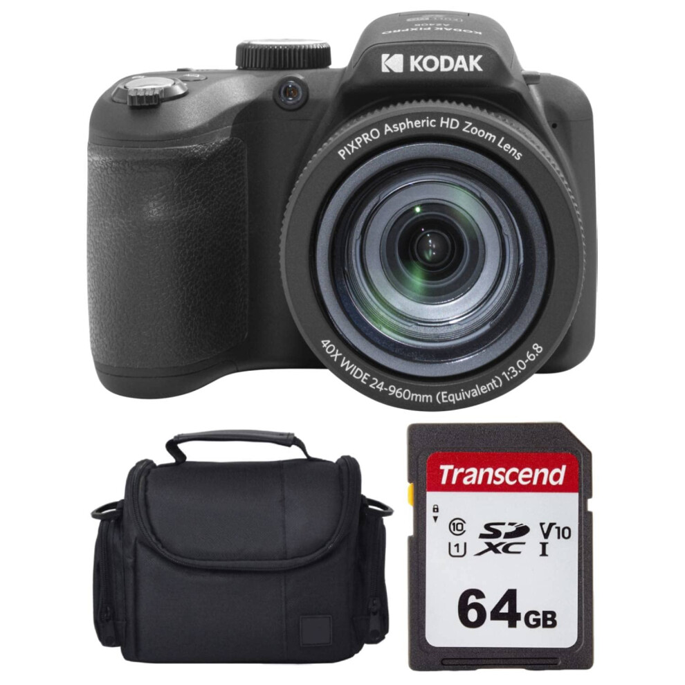 Kodak PIXPRO AZ405 Digital Camera + 64GB Memory Card + Camera Case (Bl