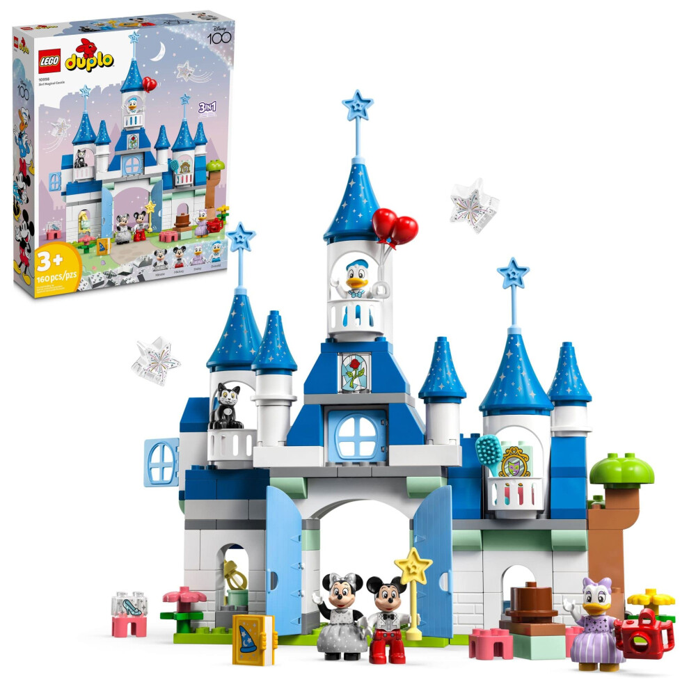 LEGO DUPLO Disney 3in1 Magic Castle Building Set for Family Play with