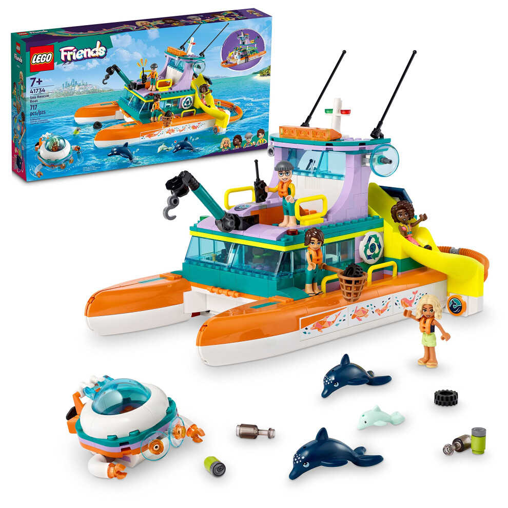 LEGO Friends Sea Rescue Boat 41734 Building Toy Set for Boys & Girls A