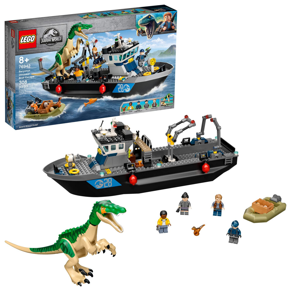 LEGO Jurassic World Baryonyx Dinosaur Boat Escape 76942 Building Kit;