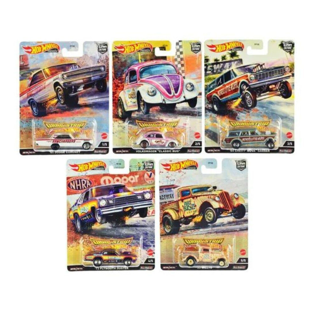 Hot Wheels Car Culture 2022 Dragstrip Demons Complete Set of 5 Diecast