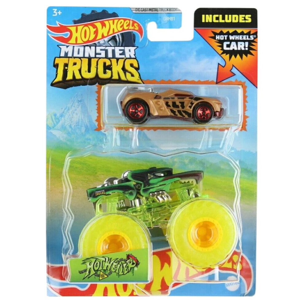 Hot Wheels Monster Trucks Hotweiler  Includes Car [Growler]