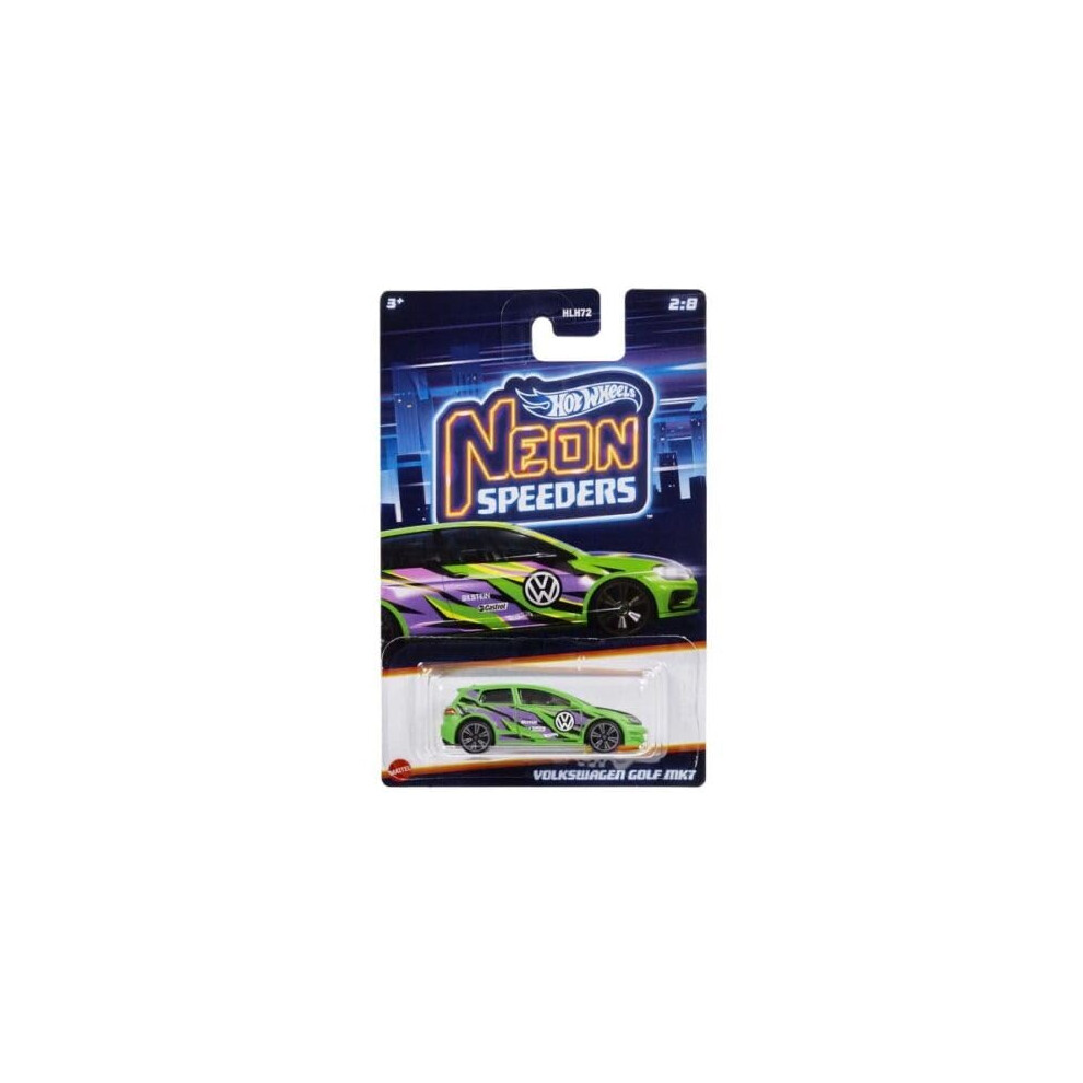 Hot Wheels Neon Speeders 1:64 Diecast (Volkswagon Golf MK7 2/8)