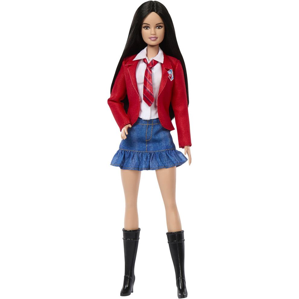 Barbie Lupita Doll Wearing Removable School Uniform with Boots  Neckti