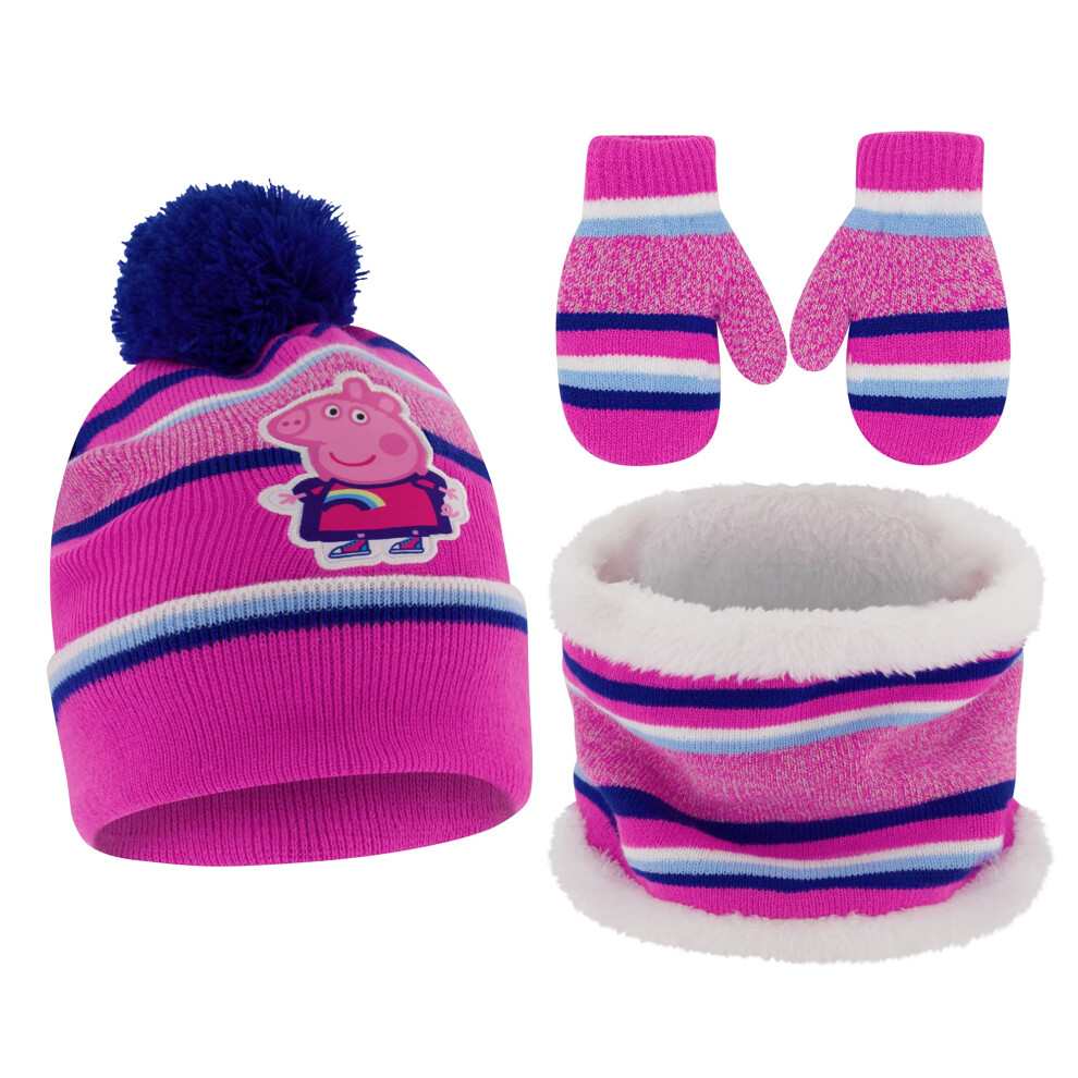 Hasbro Girls Winter Accessory Hat and Mittens Set  Peppa Pig Toddler B