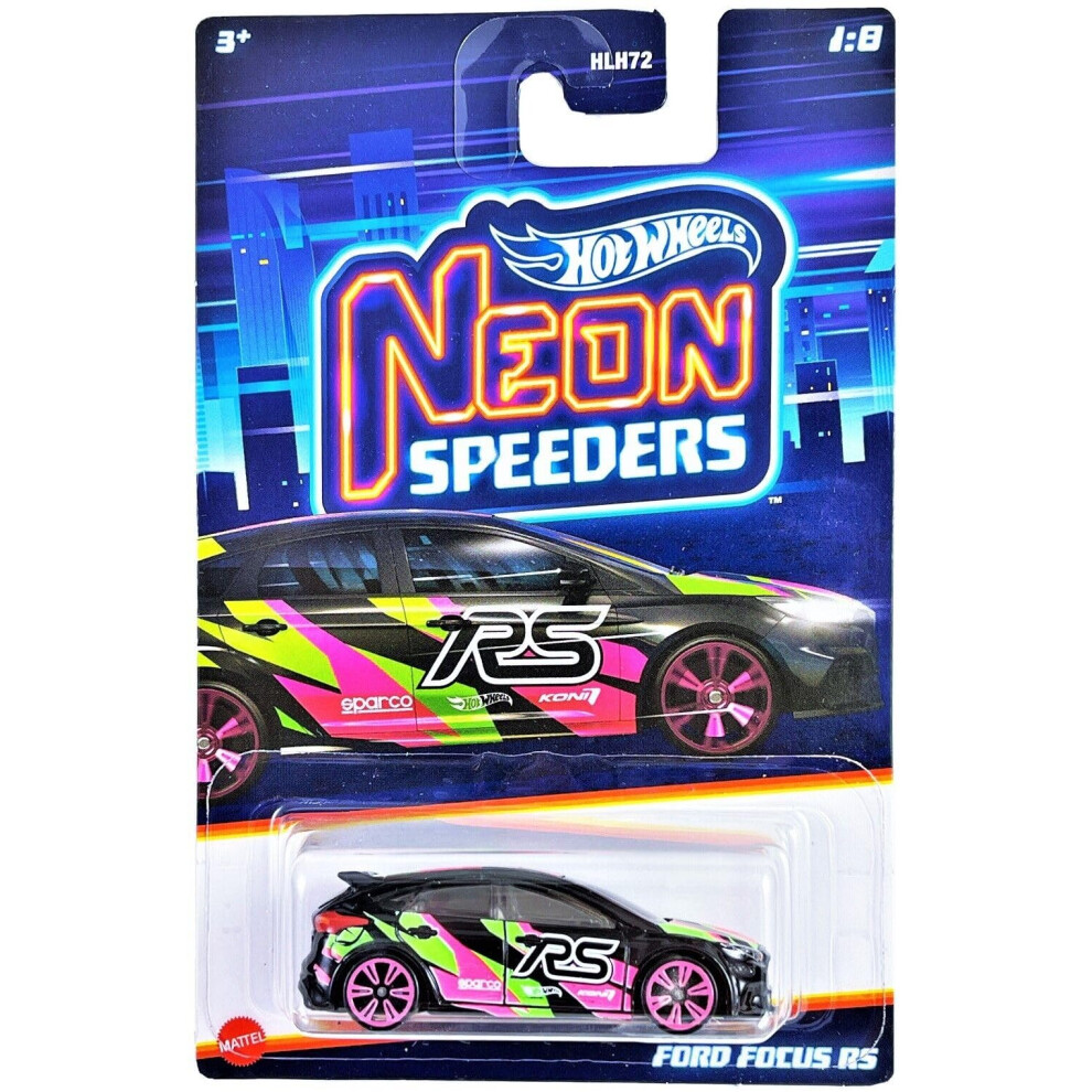 Hot Wheels Neon Speeders 1:64 Diecast (Ford Focus RS 1/8)