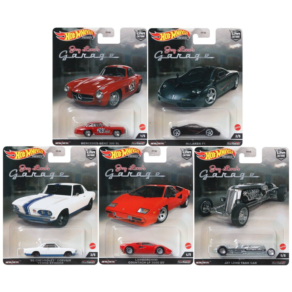 Hot Wheels Car Culture 2022 Jay Leno's Garage Complete Set of 5 Diecas