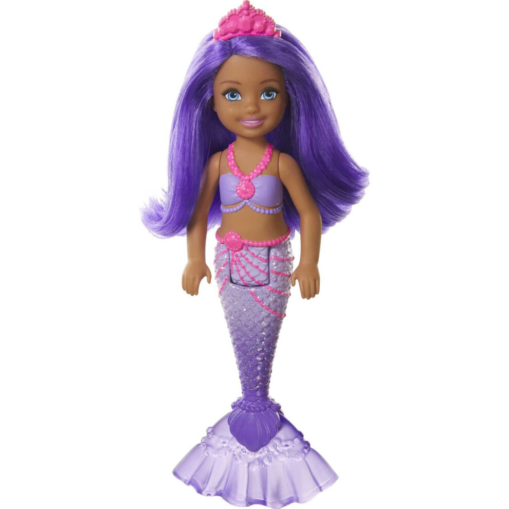 Barbie Dreamtopia Chelsea Mermaid Doll with Purple Hair & Tail  Tiara