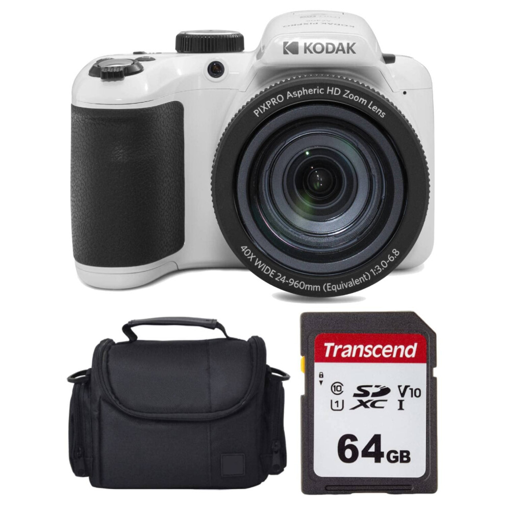 Kodak PIXPRO AZ405 Digital Camera + 64GB Memory Card + Camera Case (Wh