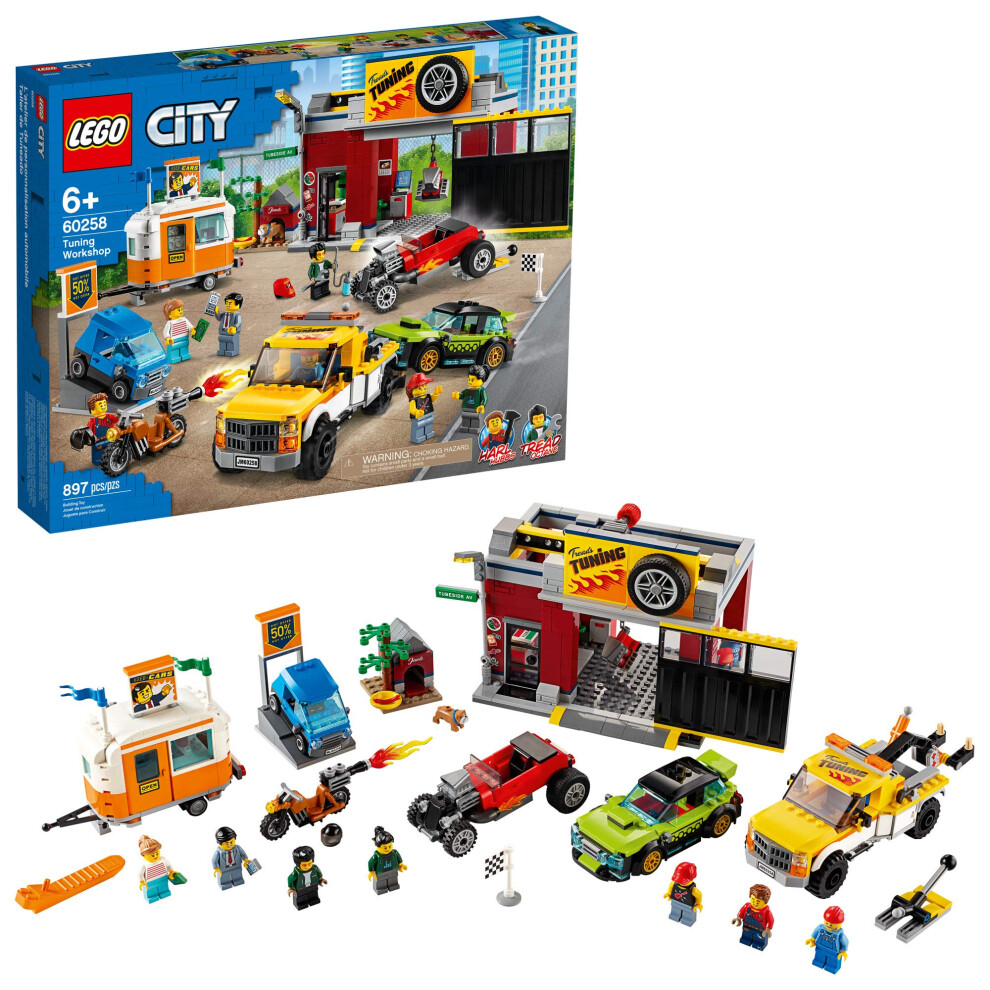 LEGO City Toy Car Garage 60258  Cool Building Set for Kids (897 Pieces