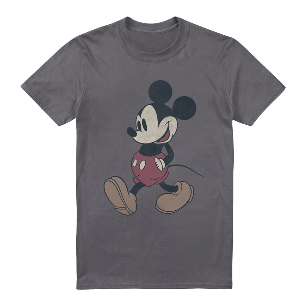 (L, Charcoal) Mickey Mouse & Friends Mens Wander T-Shirt