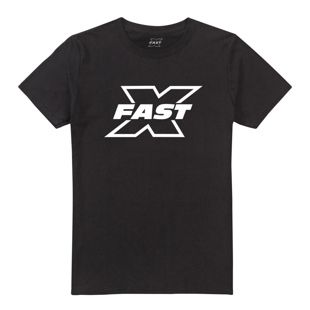 (M, Black) Fast & Furious Mens Fast X Monochrome Logo T-Shirt