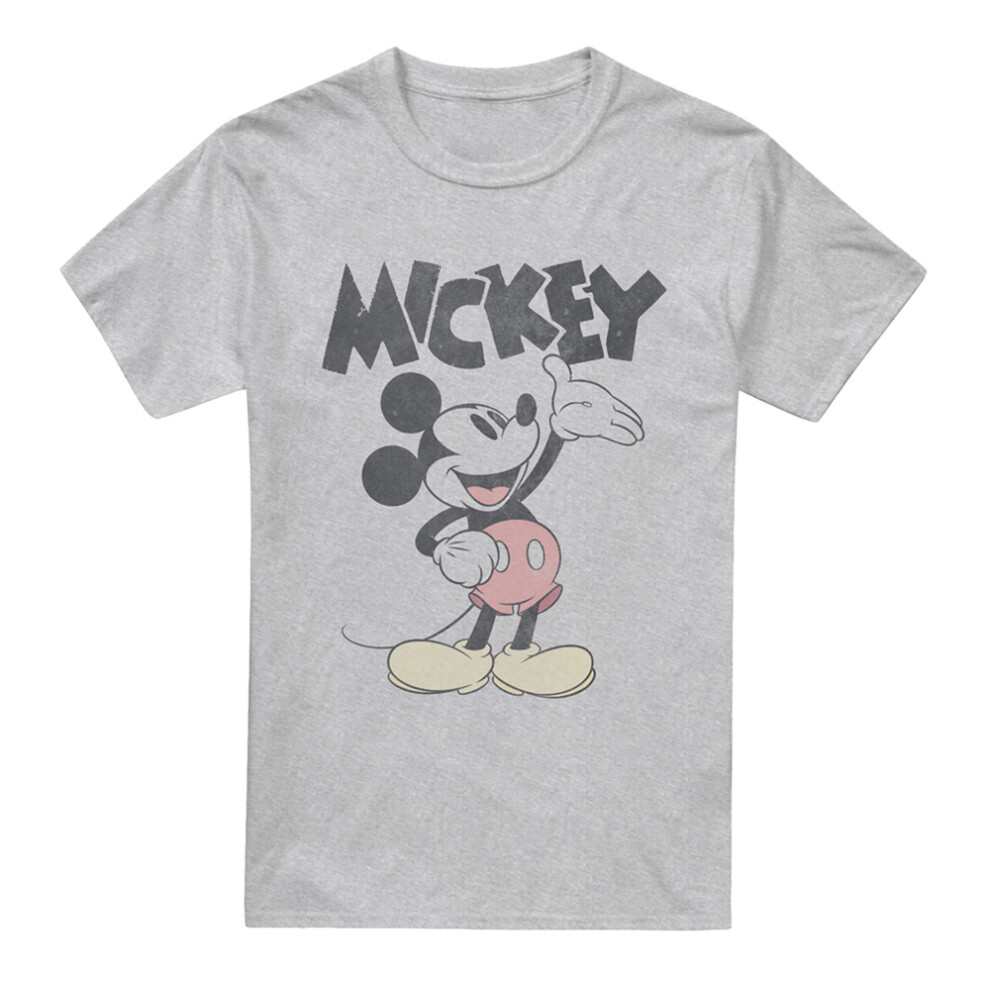 (M, Sports Grey) Mickey Mouse & Friends Mens Washout Heather T-Shirt