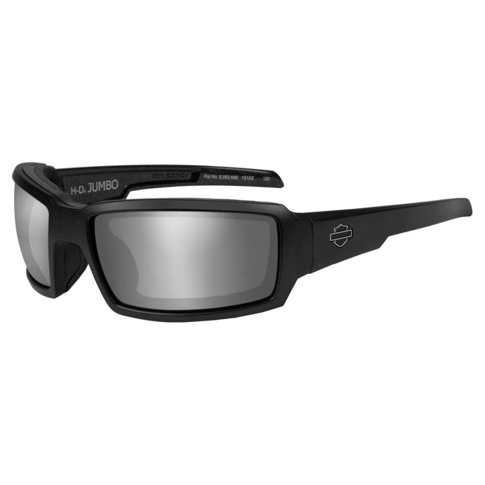 Harley-Davidson Men's Jumbo Sunglasses  Silver Flash Lens/Black Frame