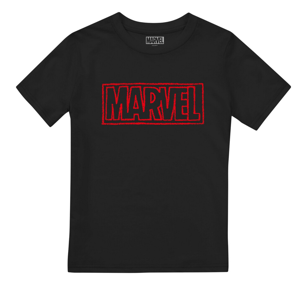 (3-4 Years, Black) Marvel Boys Doodle Brick T-Shirt