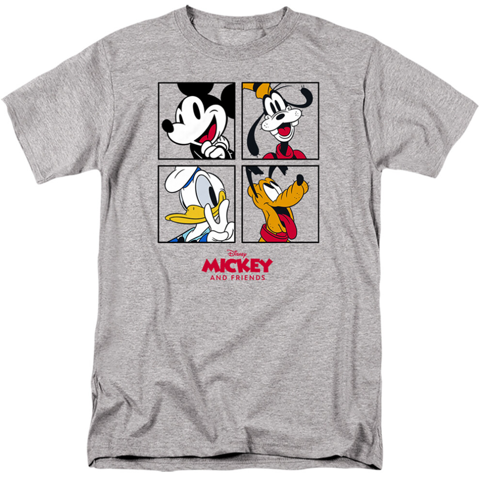 (M, Sport Heather) Mickey Mouse & Friends Mens Panel T-Shirt