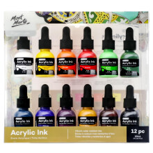 Mont Marte Acrylic Ink Premium 12pc x 20ml (0.7 US fl.oz) Acrylic Ink